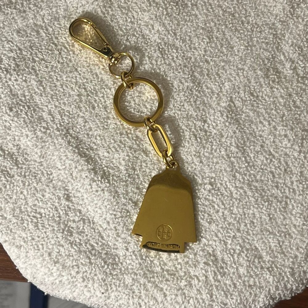 Tory Burch Keychain Womens Pink T Shirt Gold Chain Vintage Tunic Charm Key Fab - Picture 10 of 13
